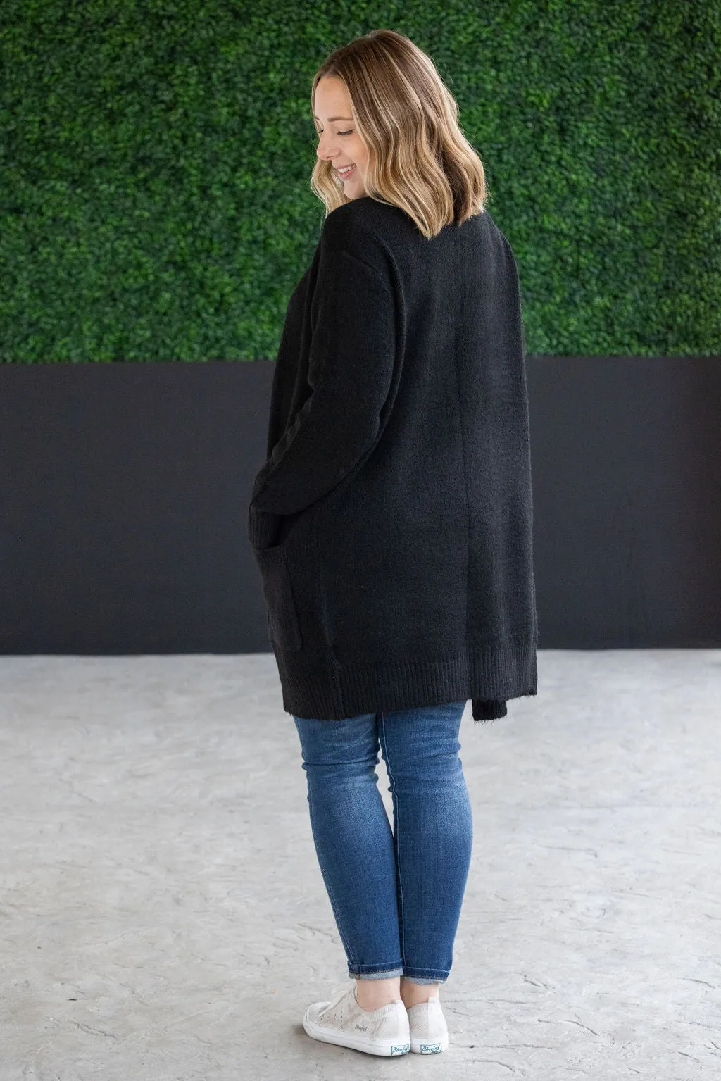 IN STOCK Madison Cozy Cardigan - Jet Black