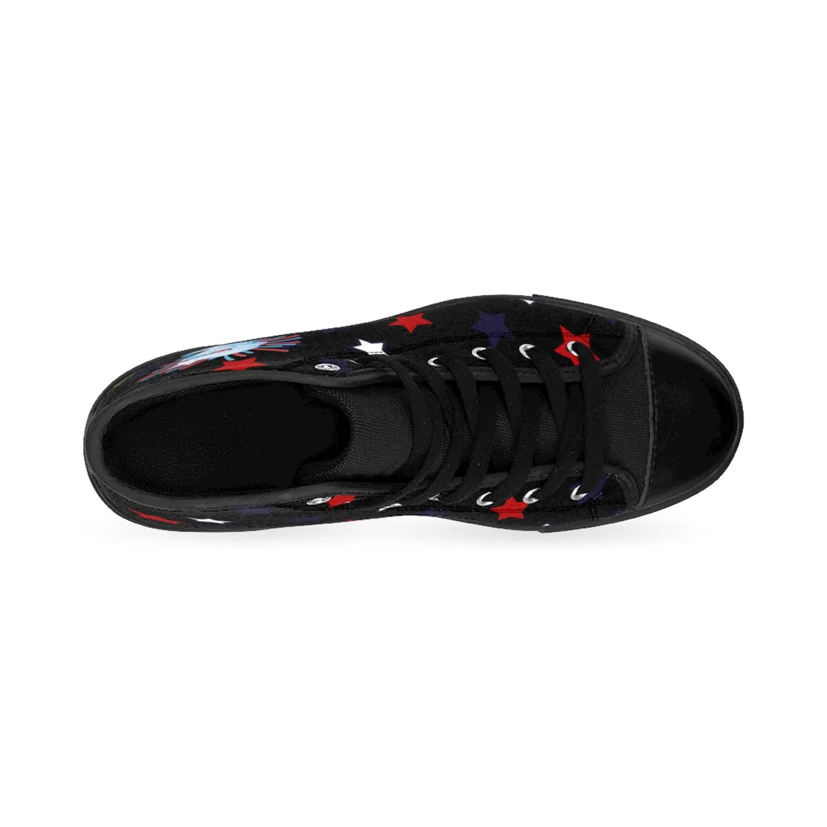 Independence Day Men's Sneakers, July 4th Men's Black Best High-Top Shoes (US Size: 6-14)