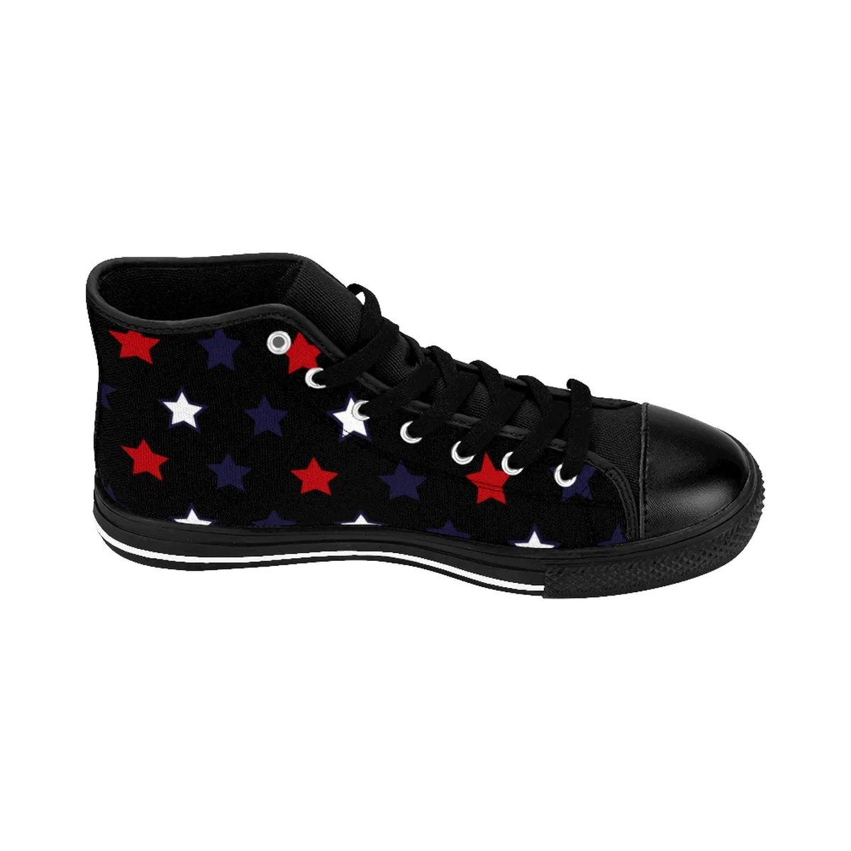 Independence Day Men's Sneakers, July 4th Men's Black Best High-Top Shoes (US Size: 6-14)