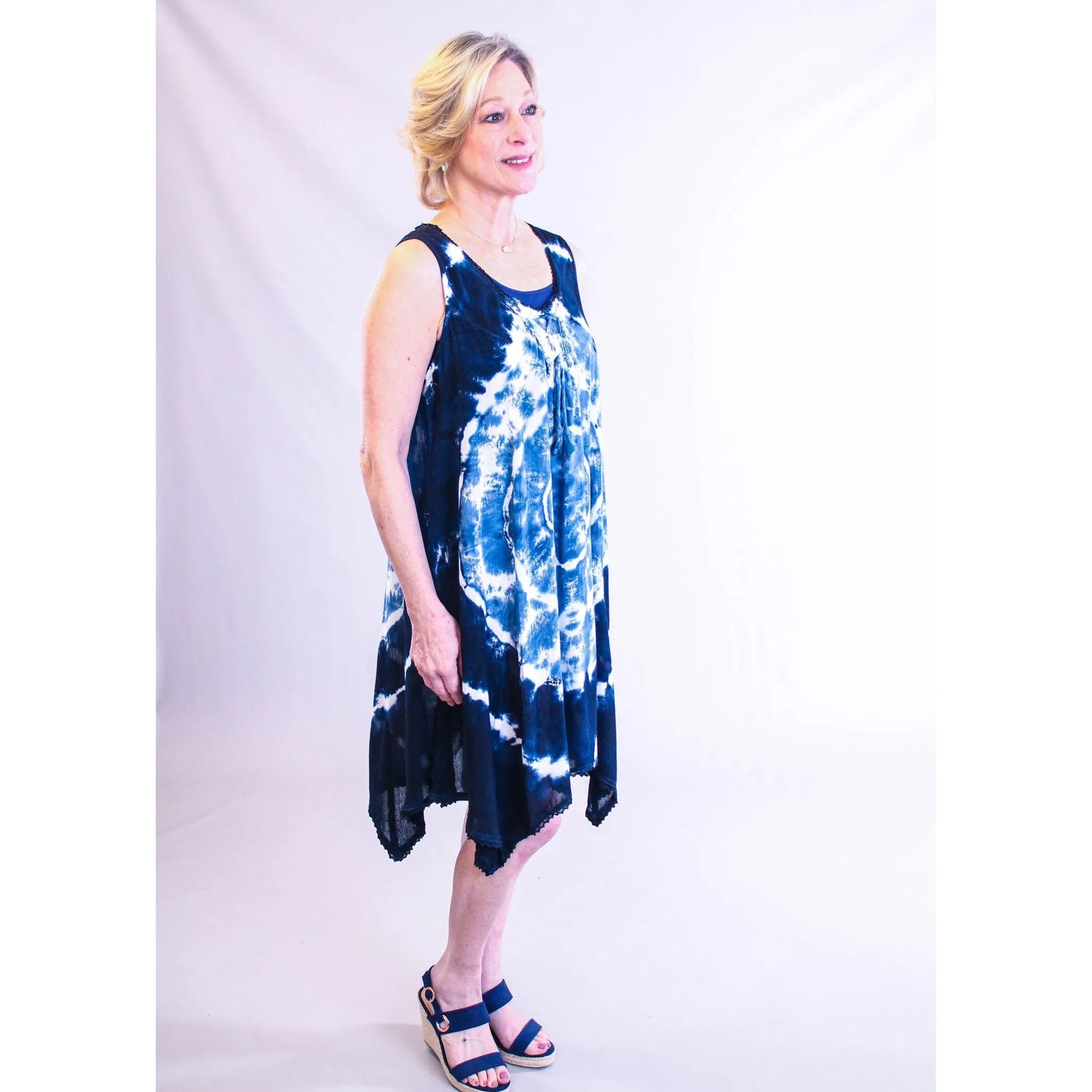 India Boutique Short Tie Dye Umbrella Dress