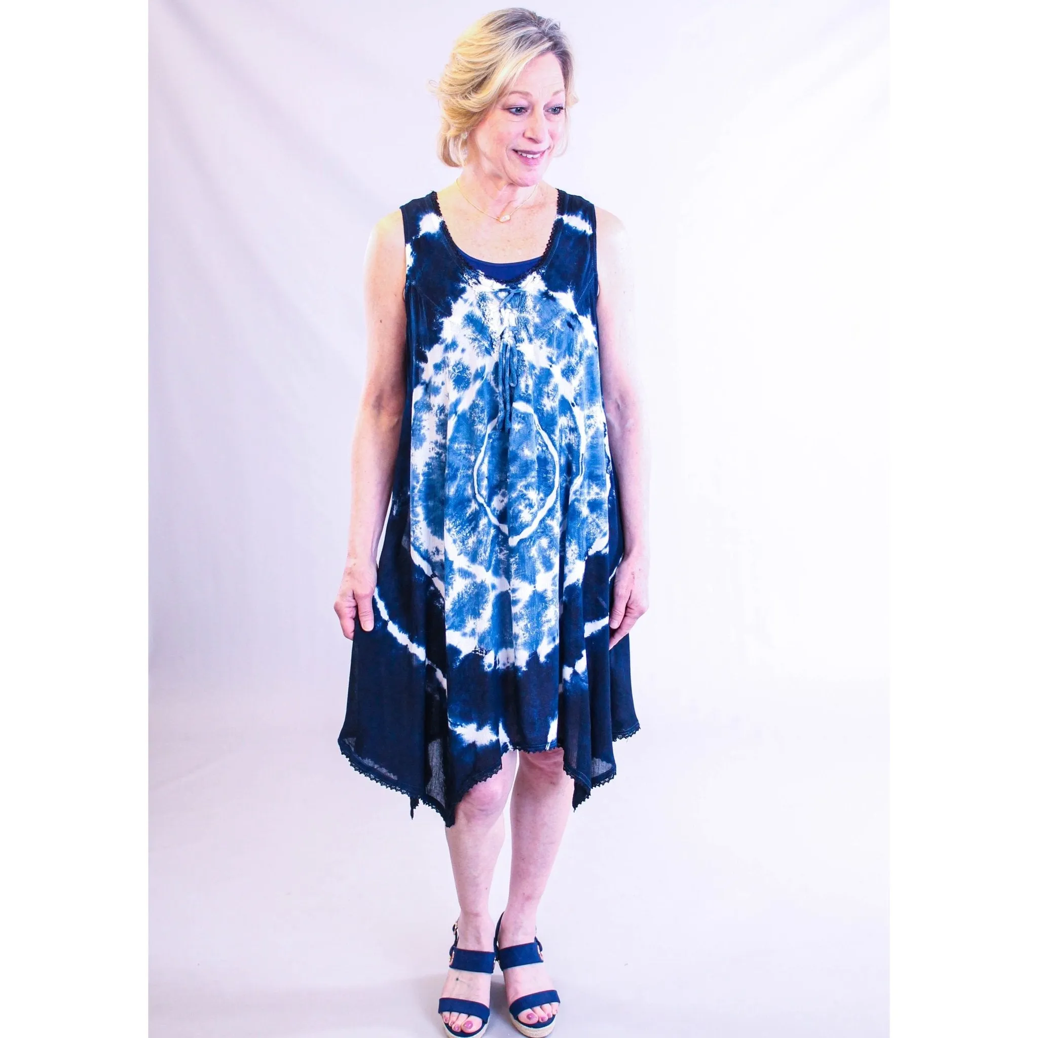 India Boutique Short Tie Dye Umbrella Dress