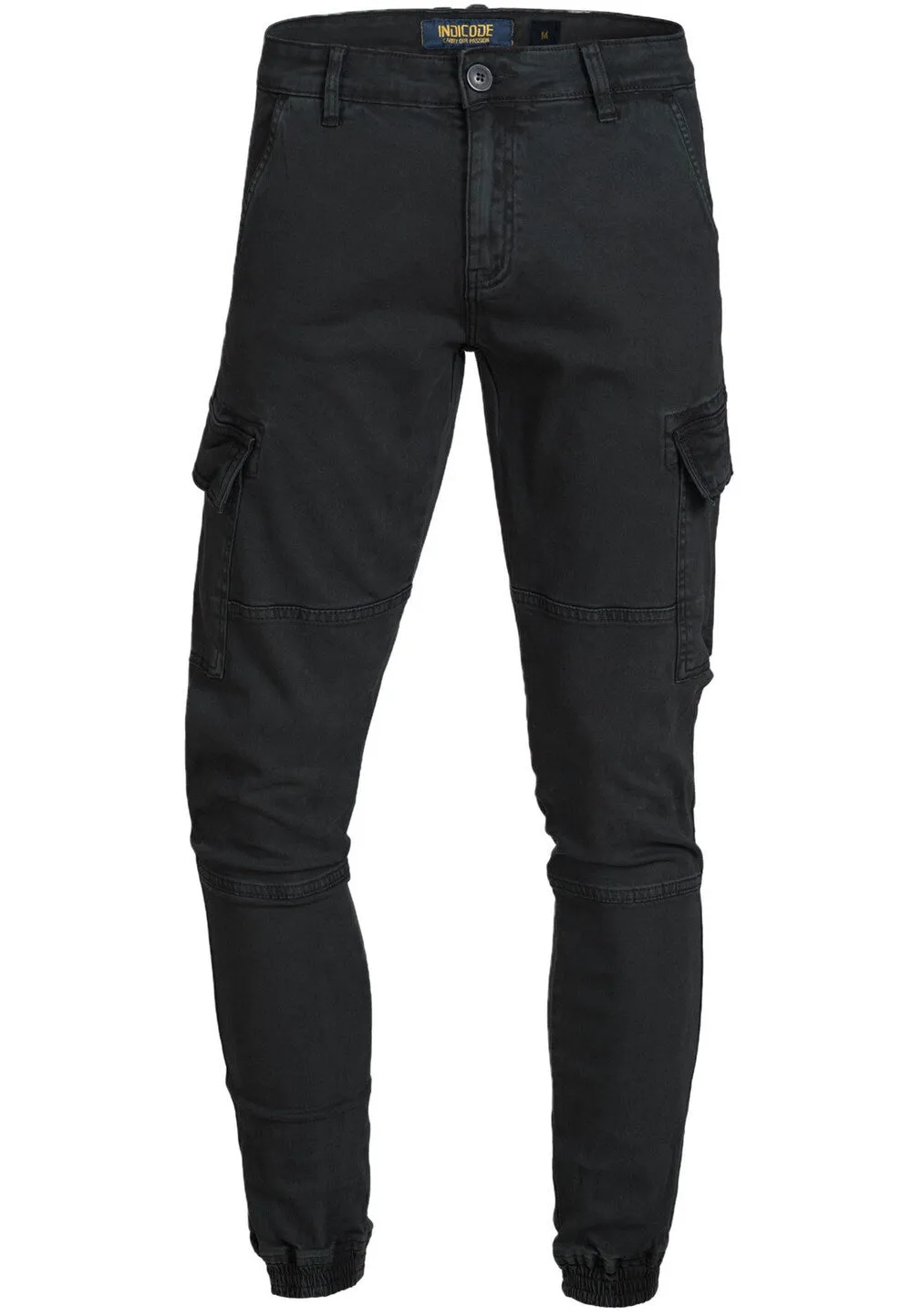 INDICODE JEANS August Tapered Cargo Pants, Black