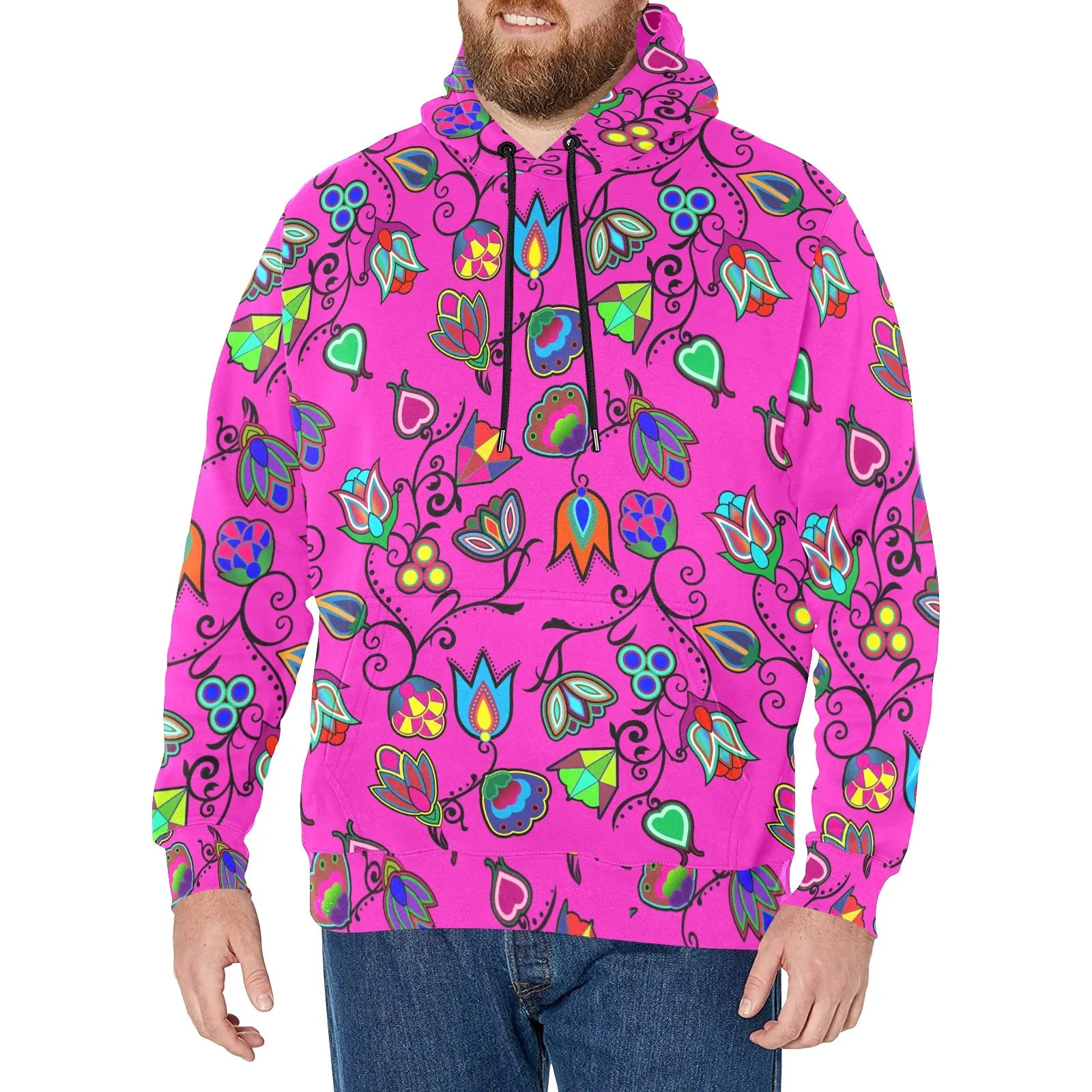 Indigenous Paisley Men's Long Sleeve Fleece Hoodie