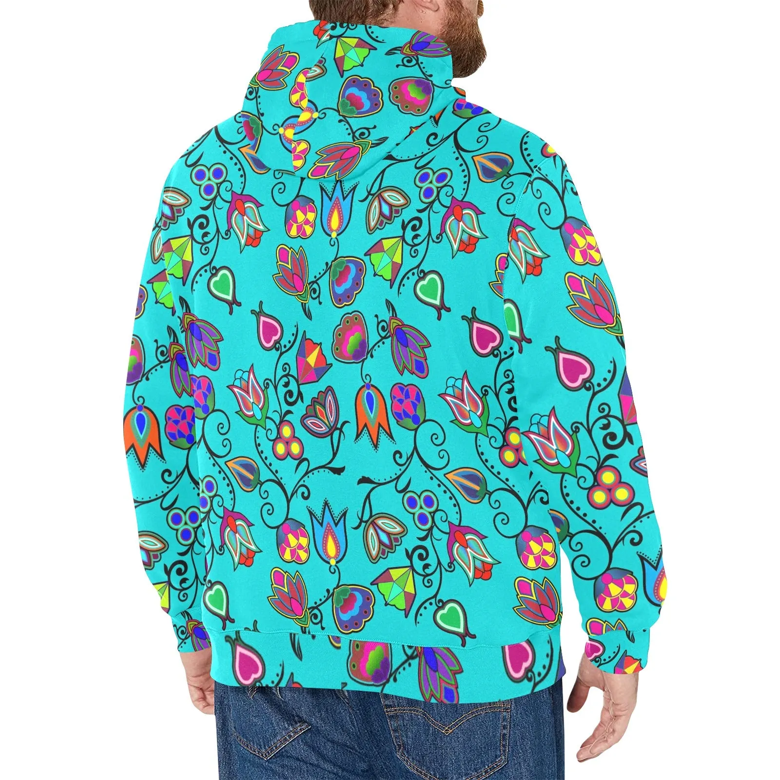 Indigenous Paisley Sky Men's Long Sleeve Fleece Hoodie