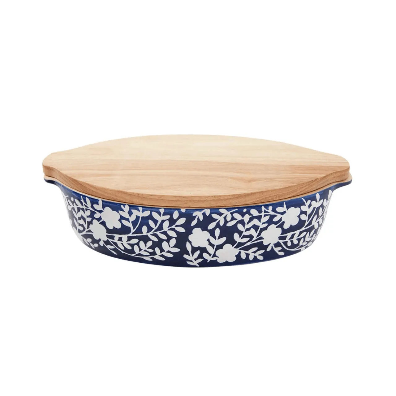 Indigo Baker with Wood Lid