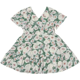 Indigo Dress- Green Floral