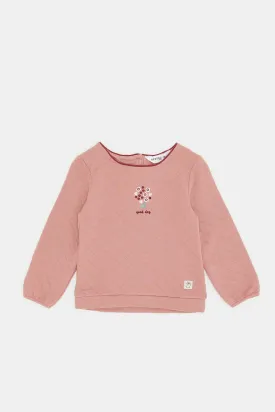 Infant Girls Pink Embellished Sweatshirt