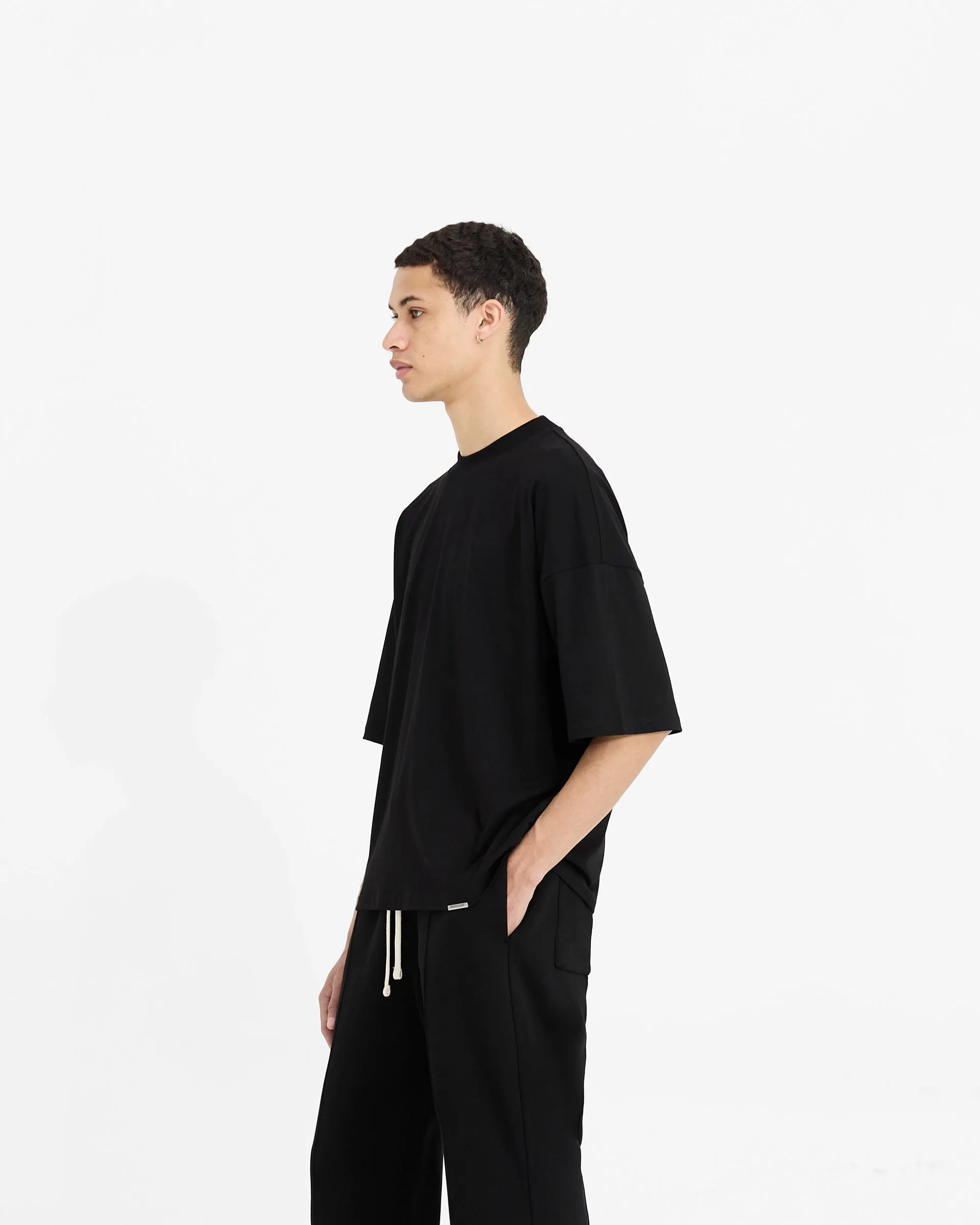 Initial Boxy T-Shirt - Black