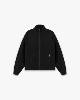 Initial Knitted Track Jacket - Jet Black