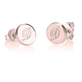 Initial Studs Rose Gold Plated