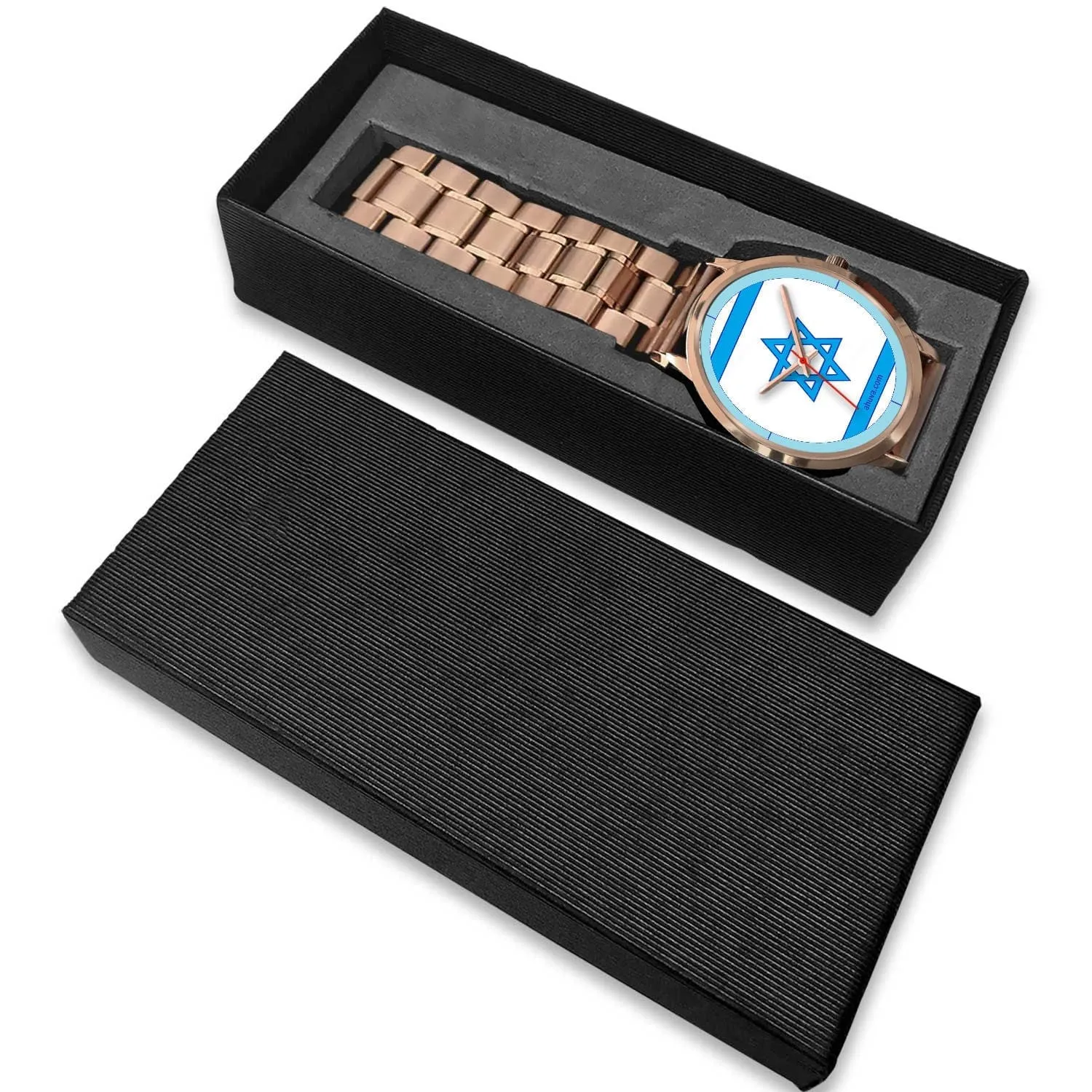 Israel Flag Hand Watch - Rose Gold