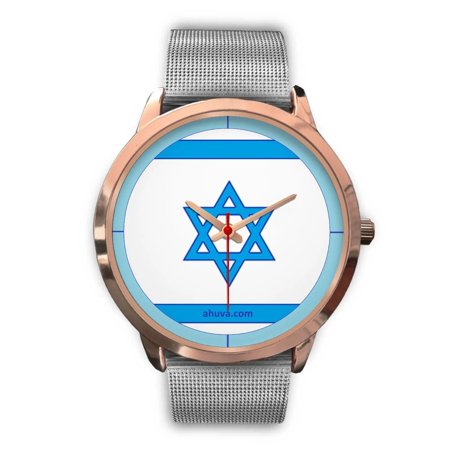 Israel Flag Hand Watch - Rose Gold