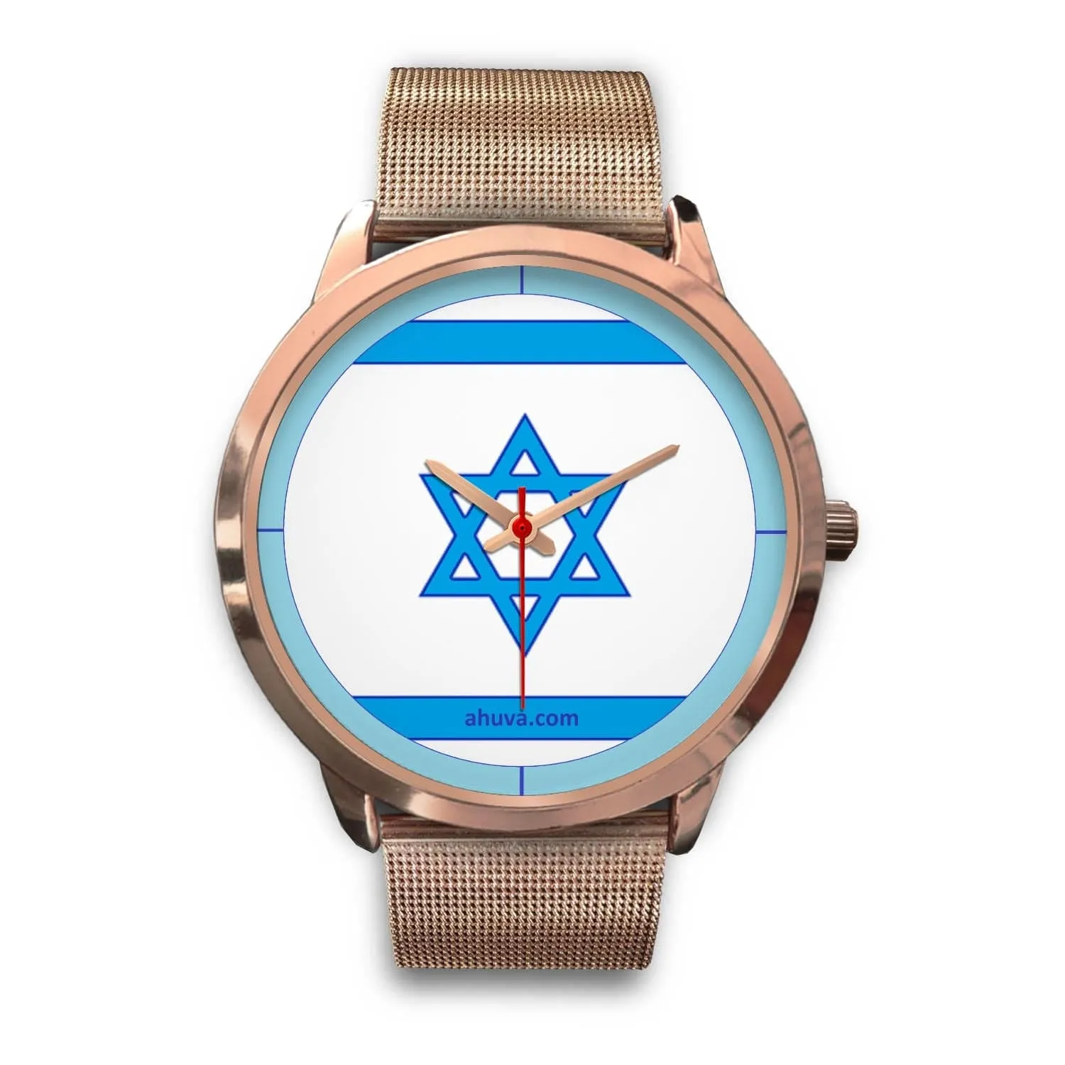 Israel Flag Hand Watch - Rose Gold