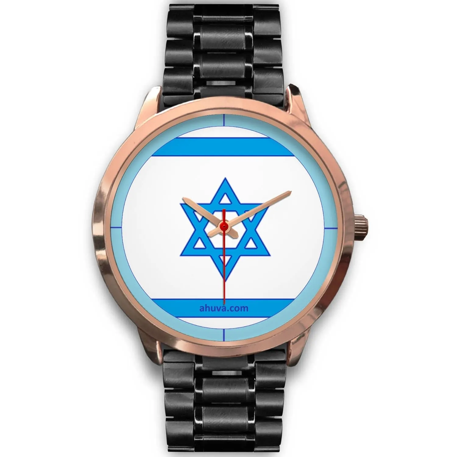 Israel Flag Hand Watch - Rose Gold