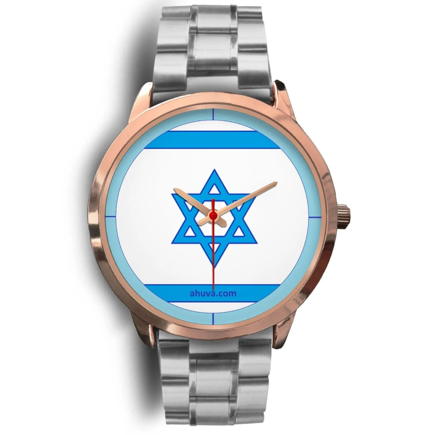 Israel Flag Hand Watch - Rose Gold