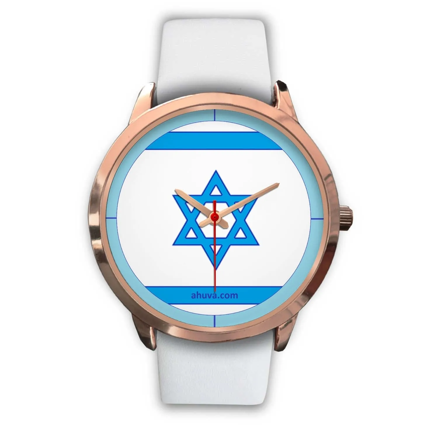 Israel Flag Hand Watch - Rose Gold