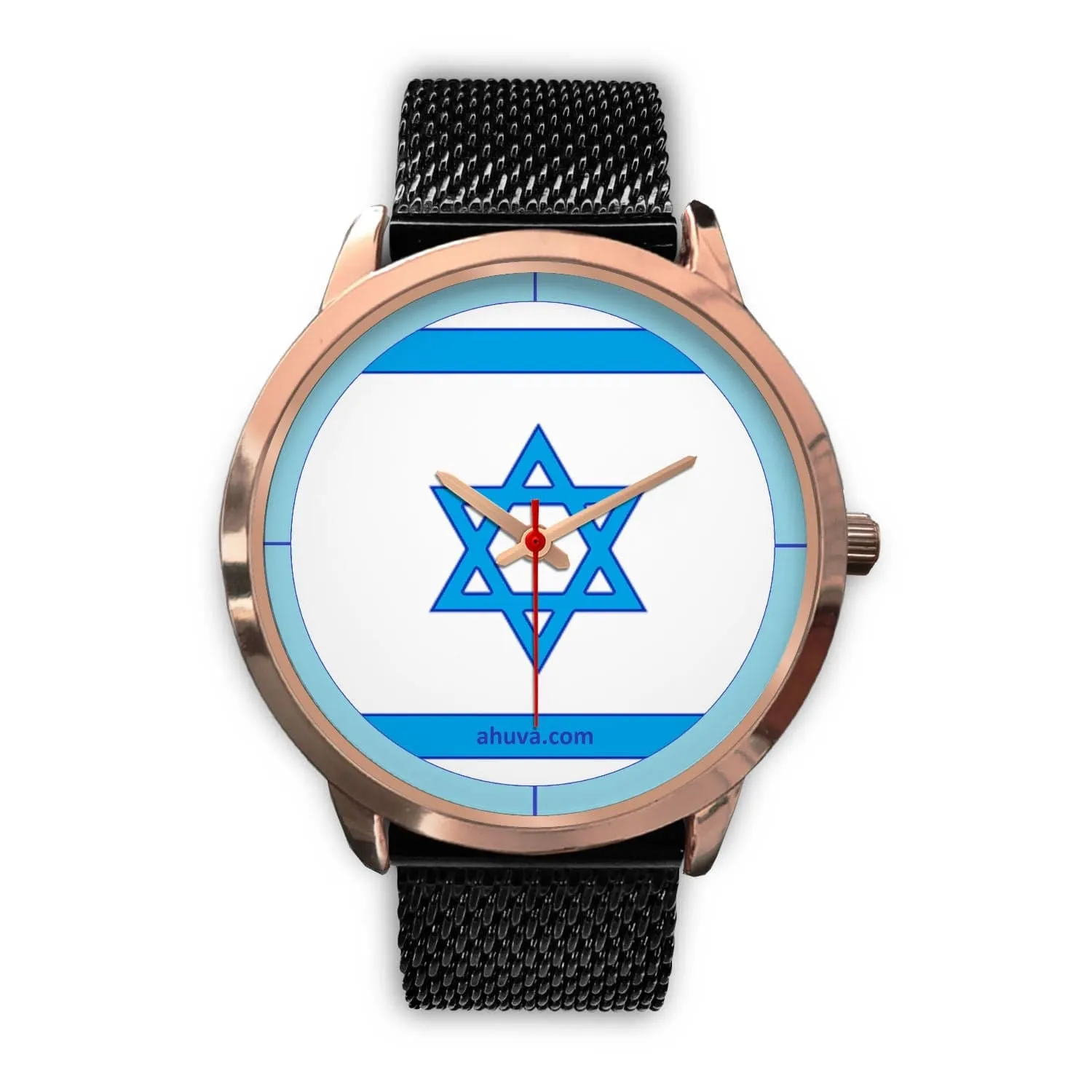 Israel Flag Hand Watch - Rose Gold