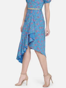 IS.U Blue Ruffle Skirt at best price