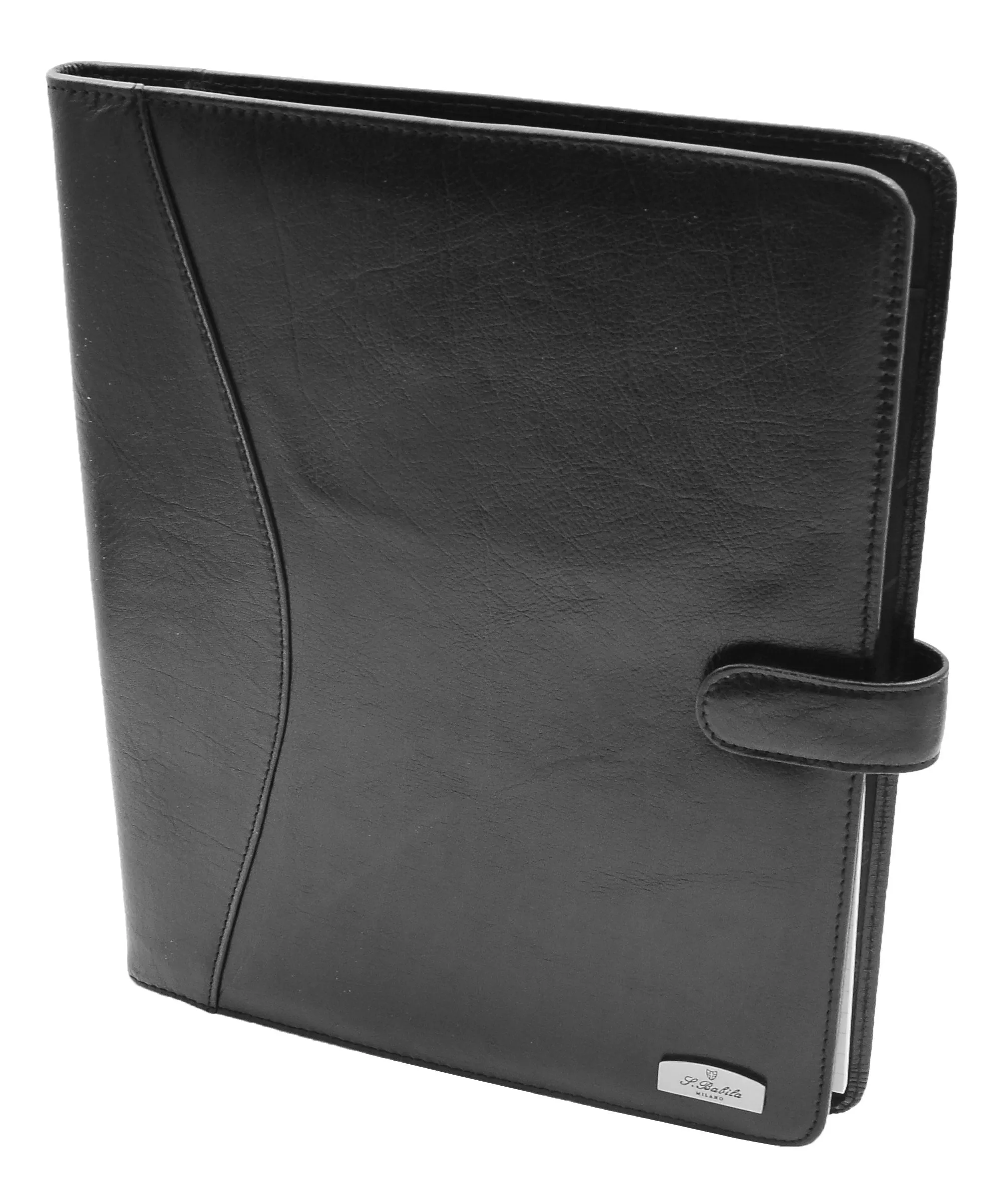 Italian Leather Conference Folder Black A4 Writing Pad Underarm Bag Enzo