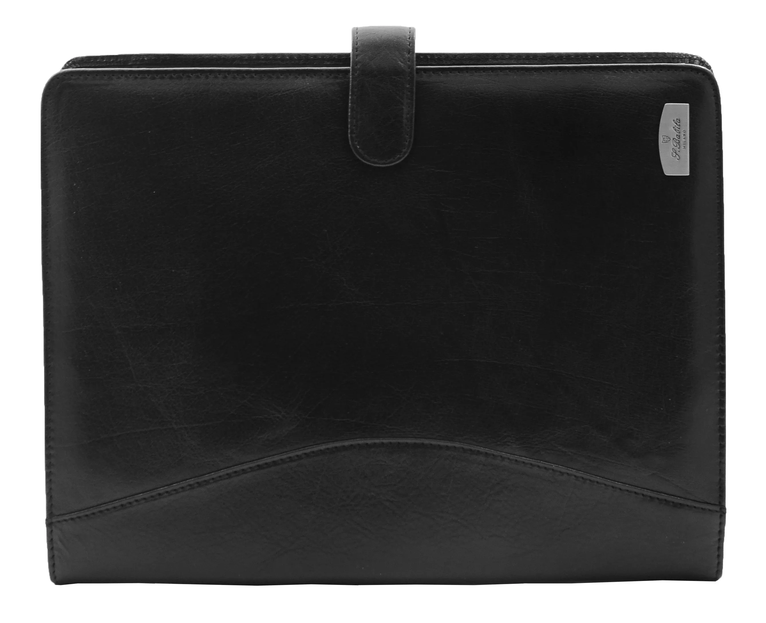 Italian Leather Conference Folder Black A4 Writing Pad Underarm Bag Enzo