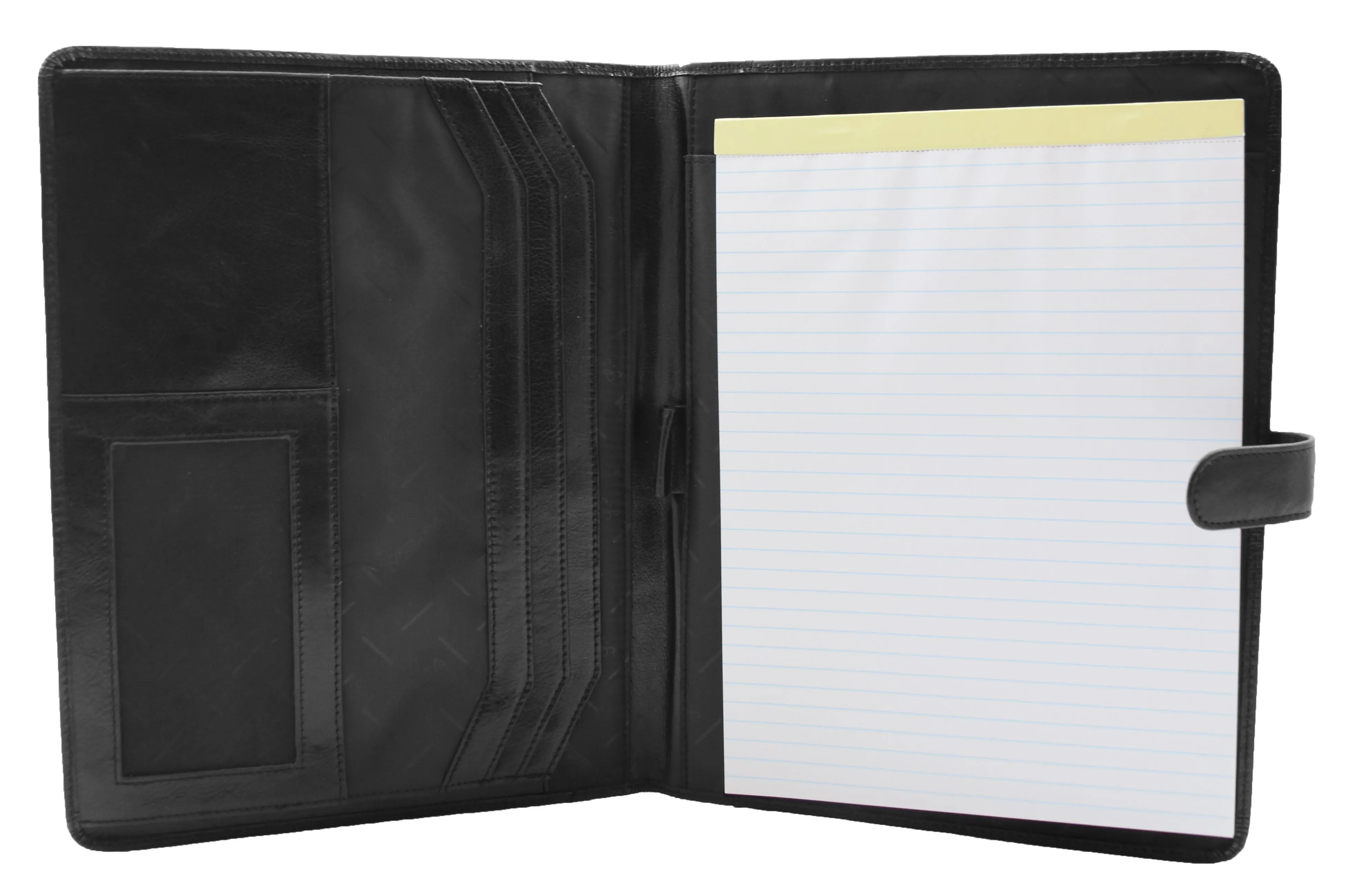 Italian Leather Conference Folder Black A4 Writing Pad Underarm Bag Enzo