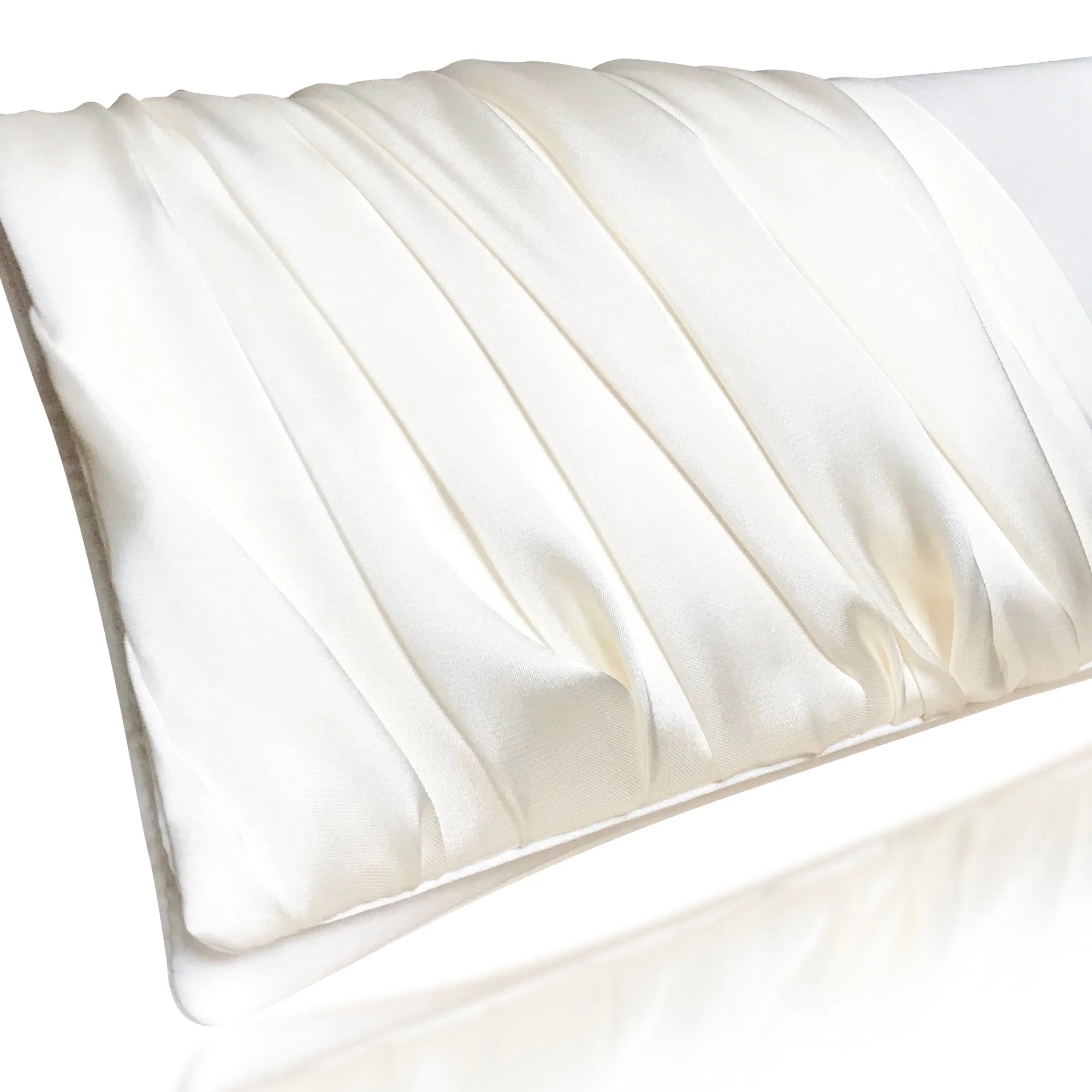 Ivory ruched satin wedding day clutch ELLA