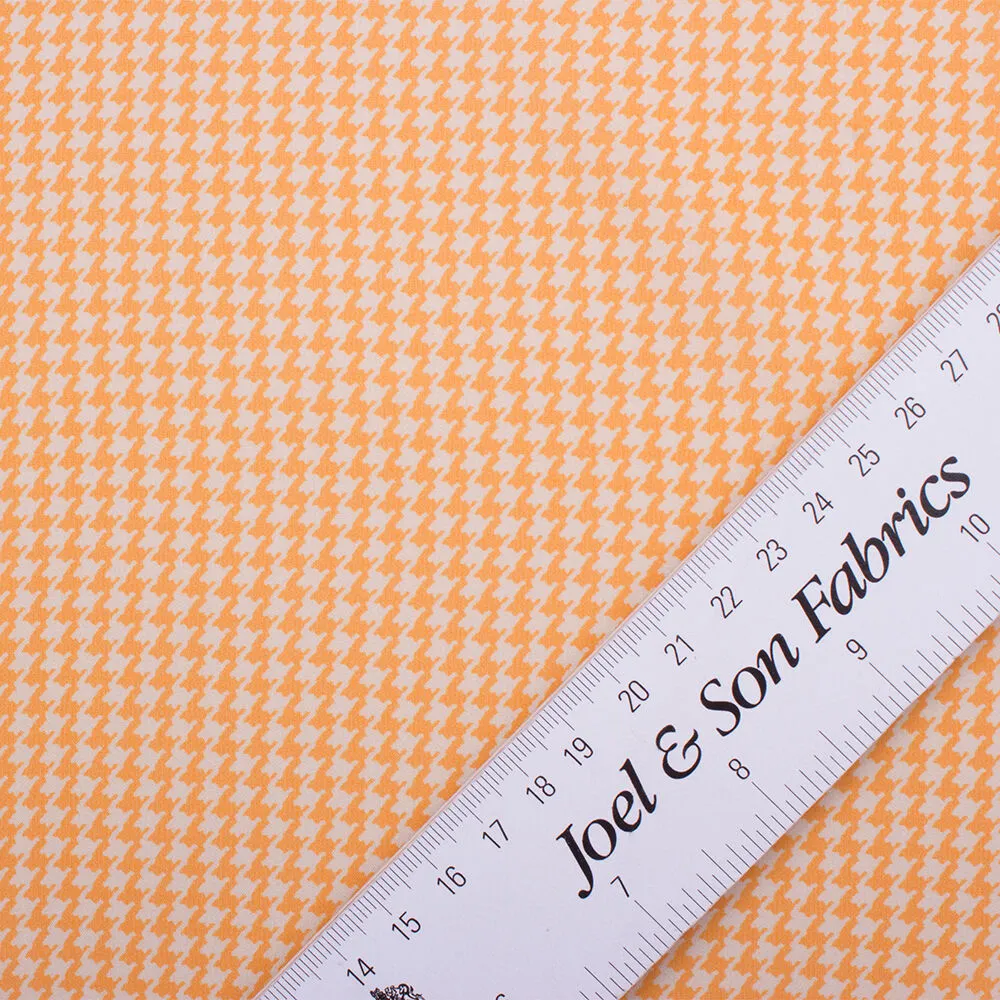 Ivory/Orange Dogtooth Printed Silk Georgette