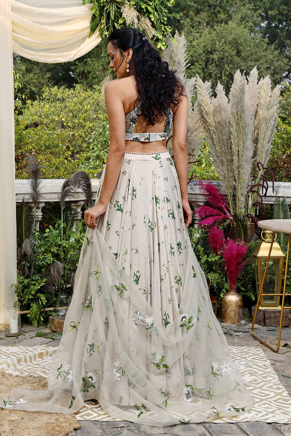 Jade printed lehenga set