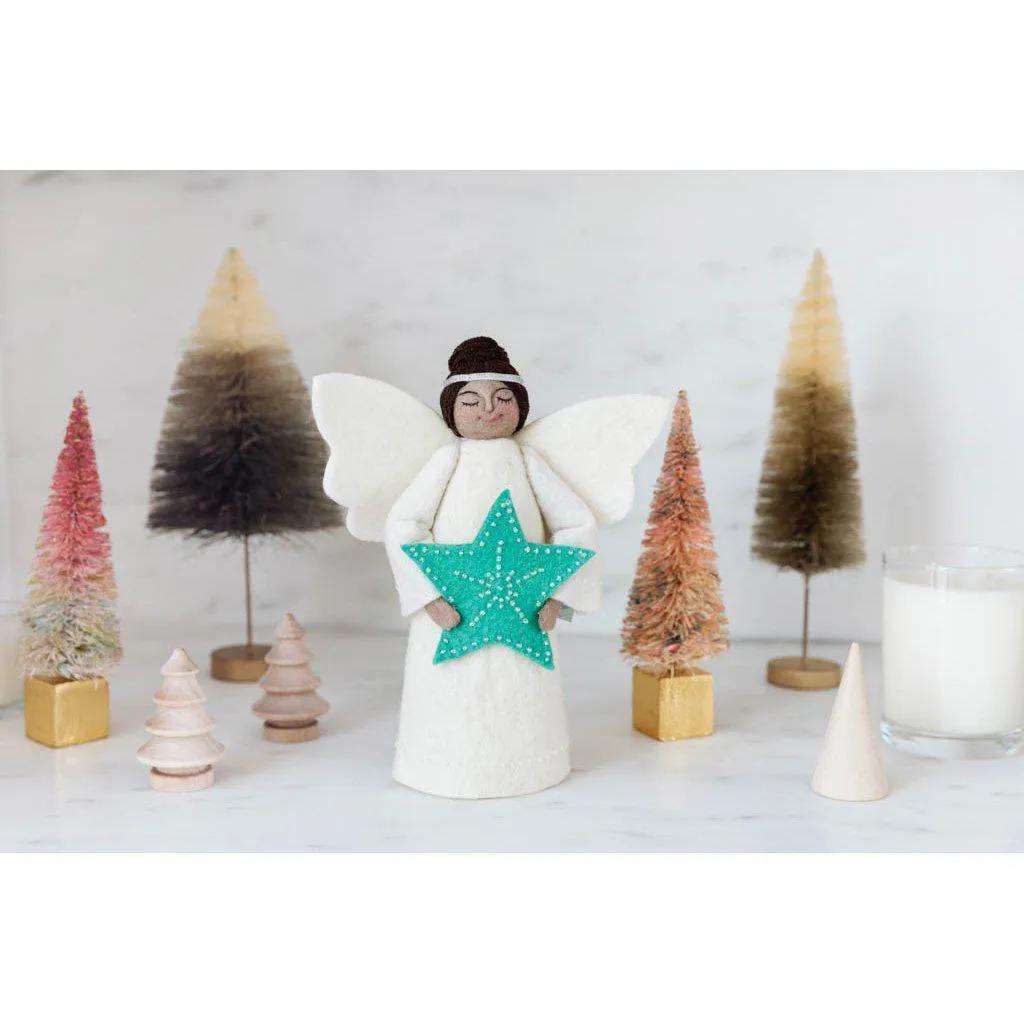 Jade Star Angel Tree Topper - Brown