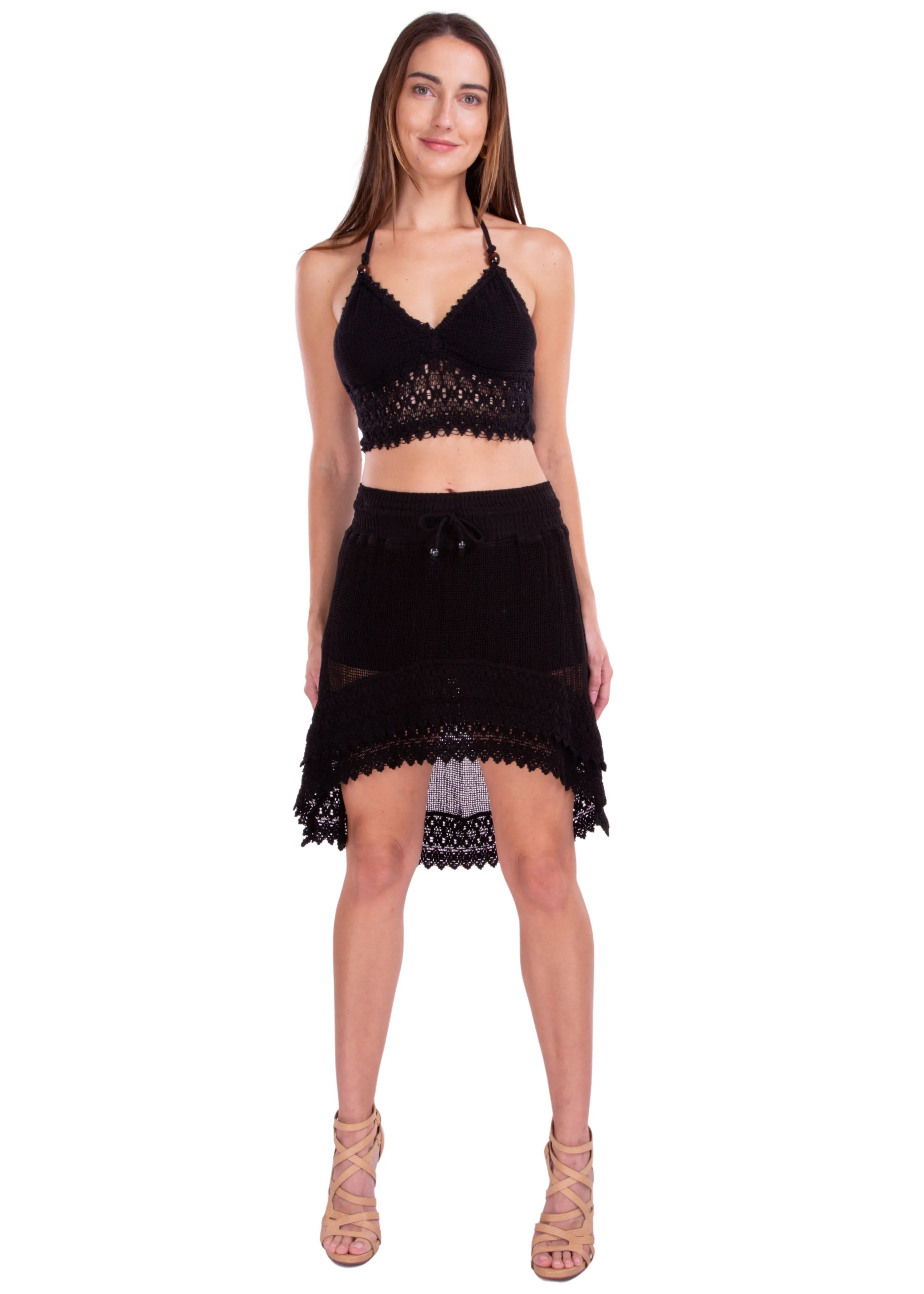 'Jasmine' Crochet High Low Skirt