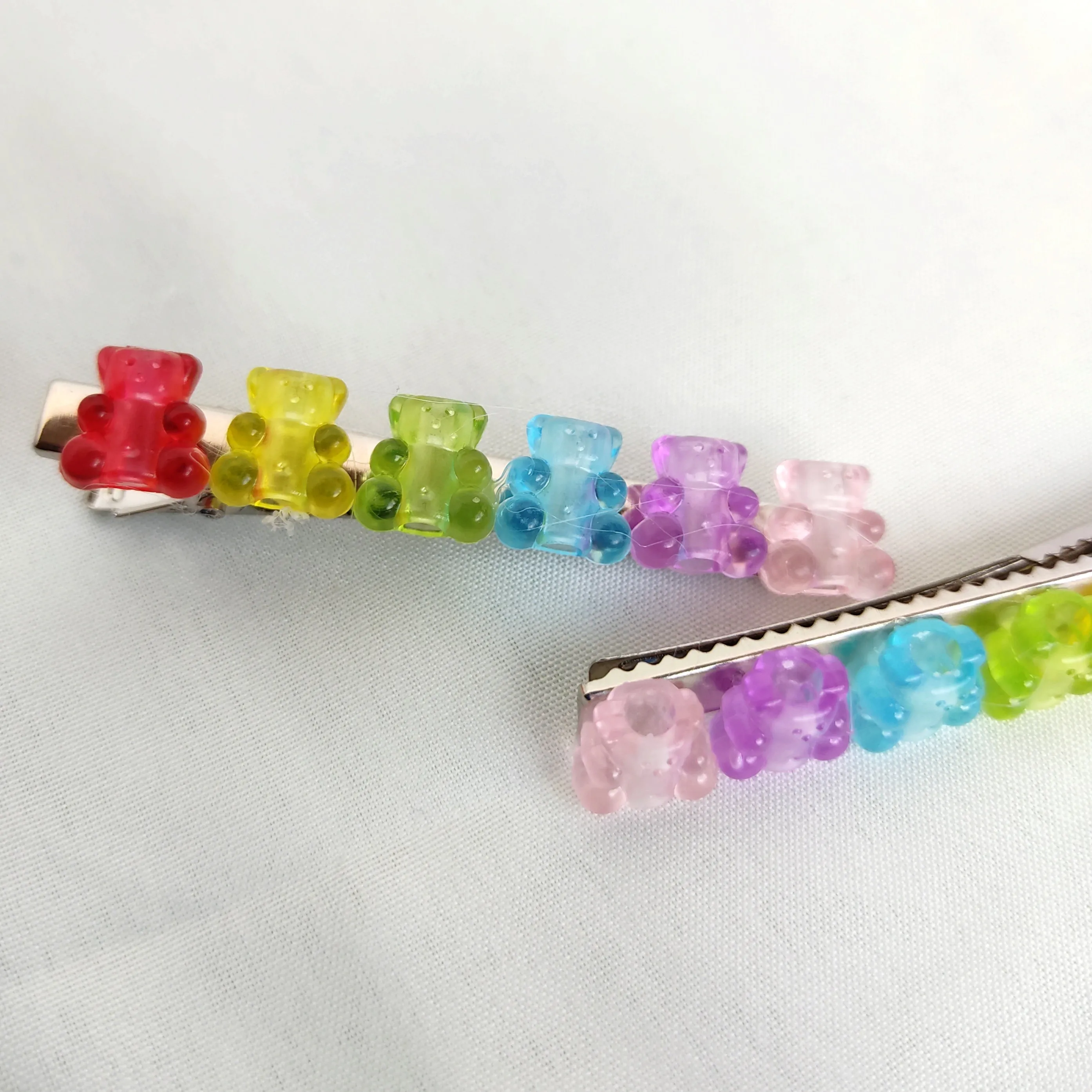 Jelly Teddy Hair Clips (Set of 2)