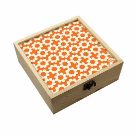 Jewellery Box Makepup Organizer -  Orange Flowers Design