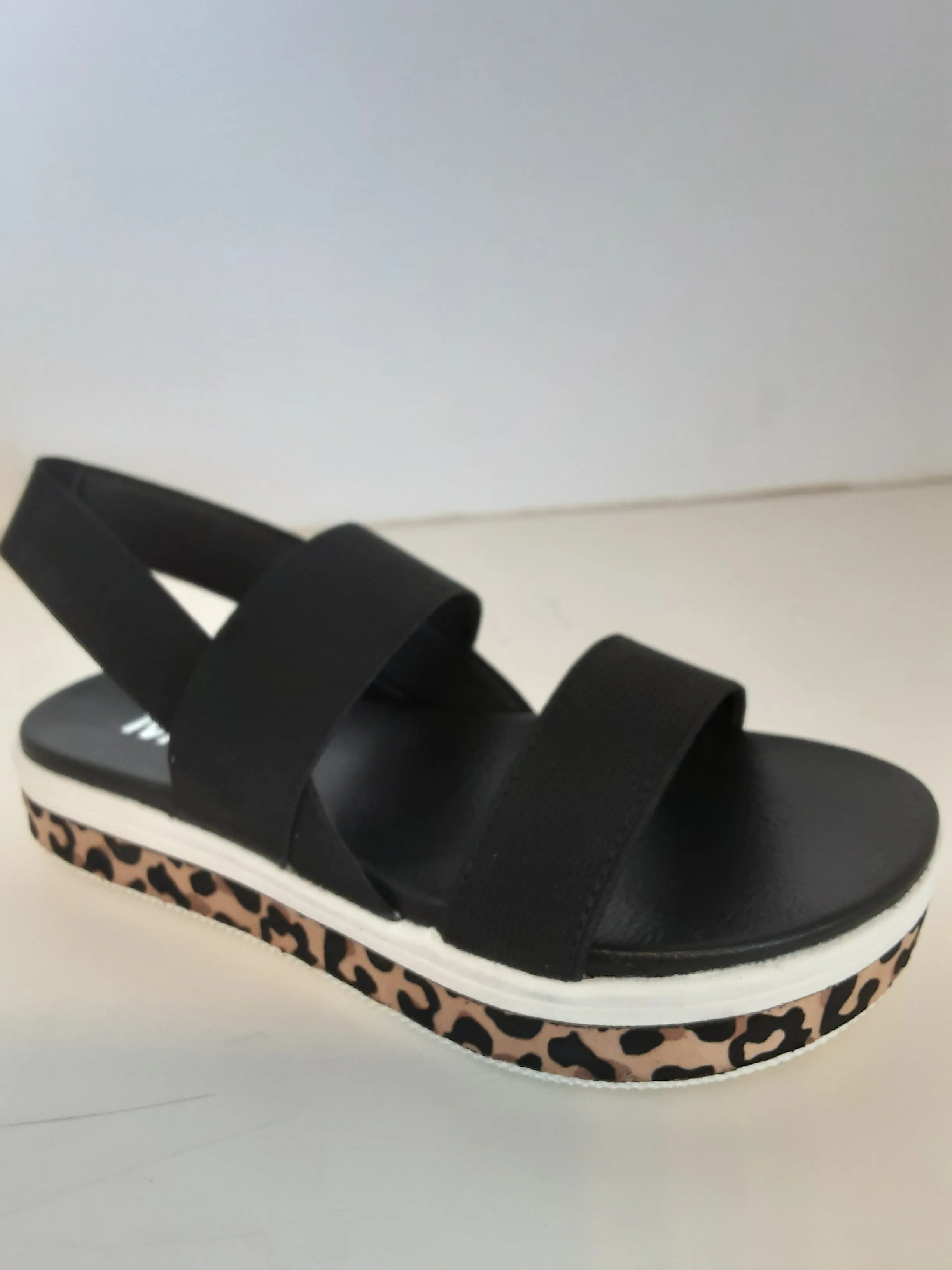 Jezza Black & Leopard Sandal | Mini Mia