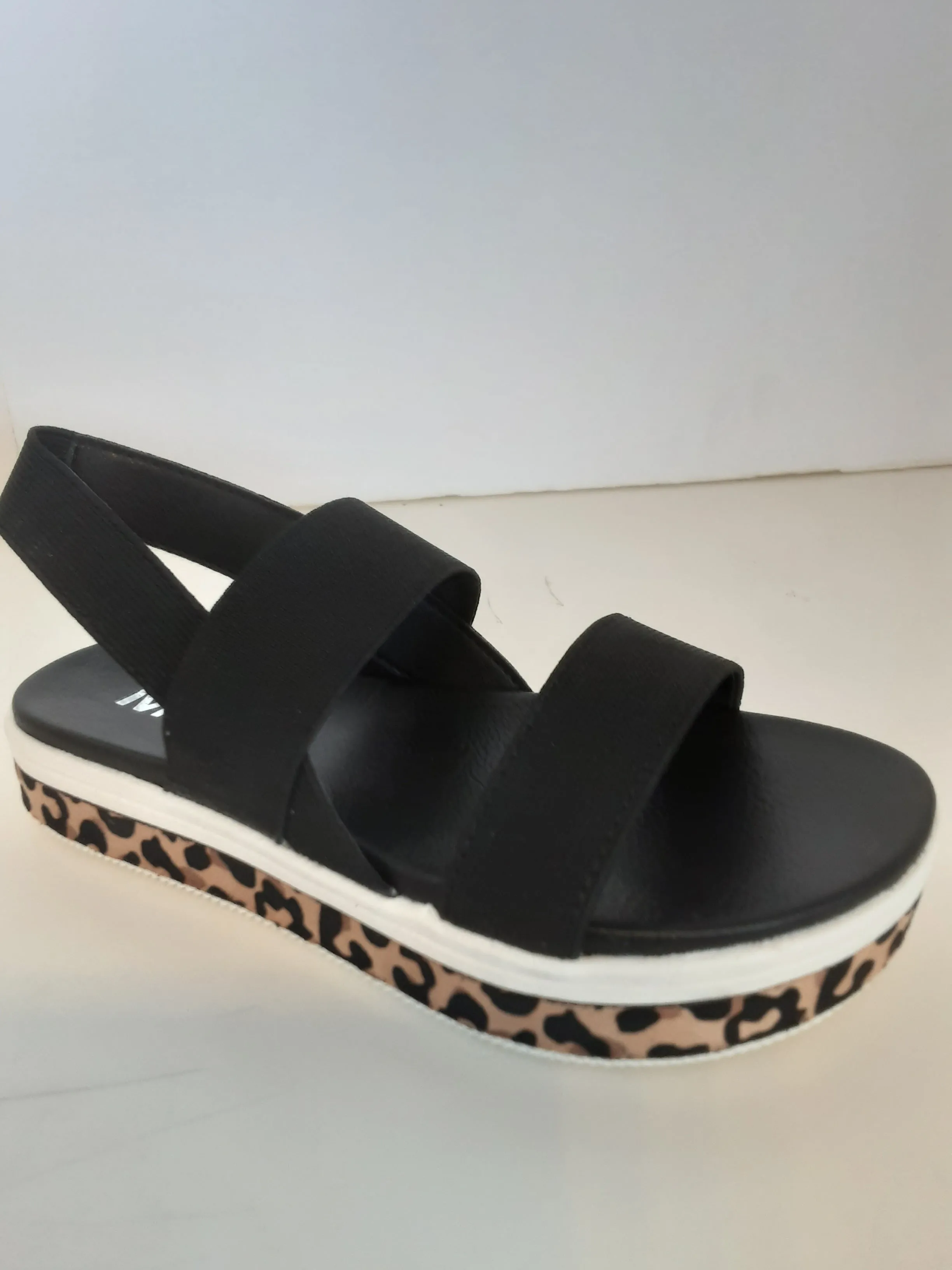 Jezza Black & Leopard Sandal | Mini Mia