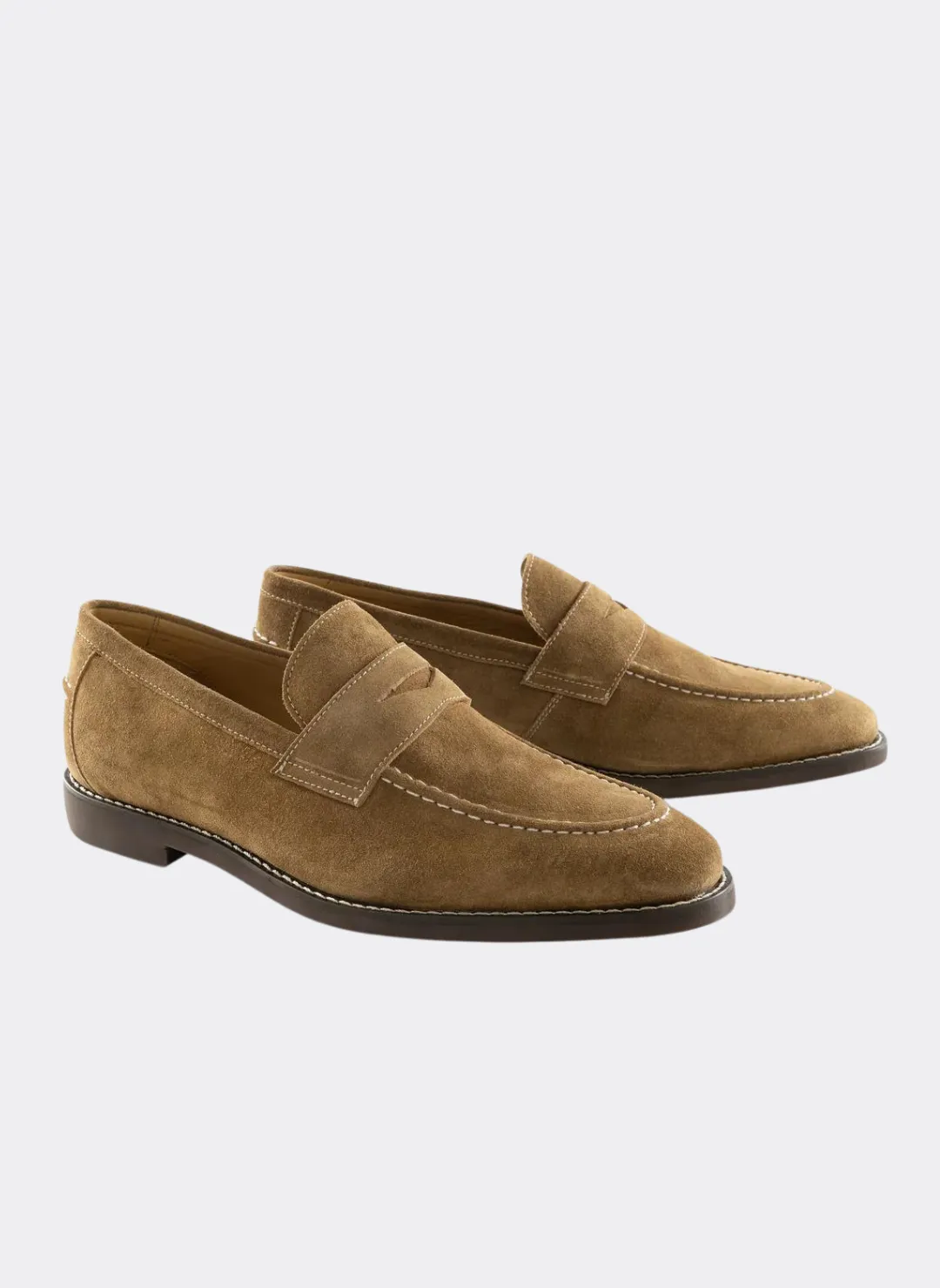 Johnnie-O J-Flex Suede Penny Loafer in Whiskey