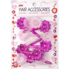 Joy Daisy Barrette 12ct Asst Pink