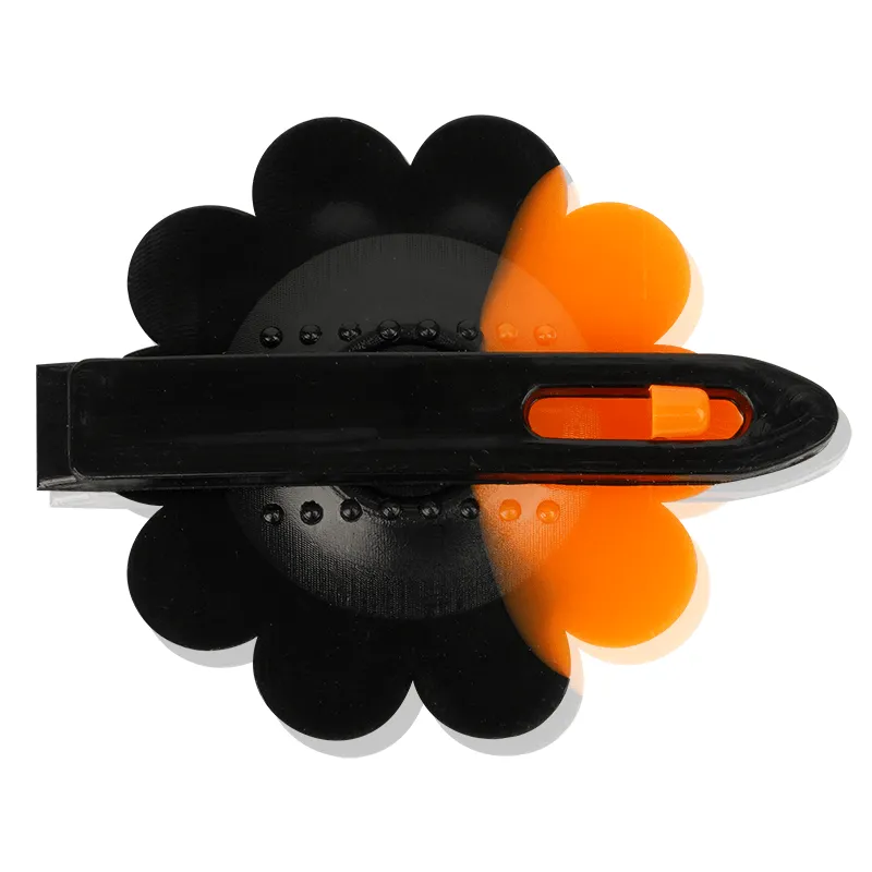 Joy Daisy Barrettes 12ct Black & Orange