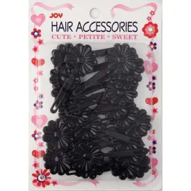 Joy Hair Barrettes Black Daisy