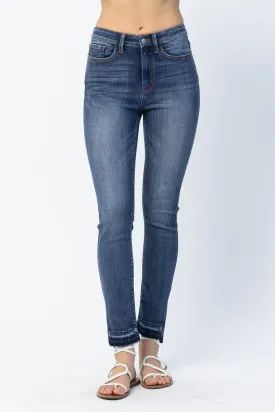 Judy Blue High Waist Released Hem & Side Slit Skinny Denim 82422