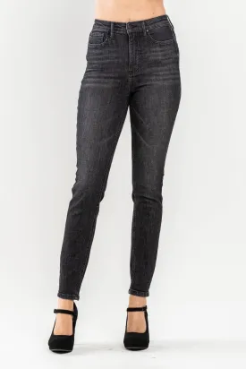 Judy Blue High Waist Tummy Control Black Wash Skinny Denim 88753