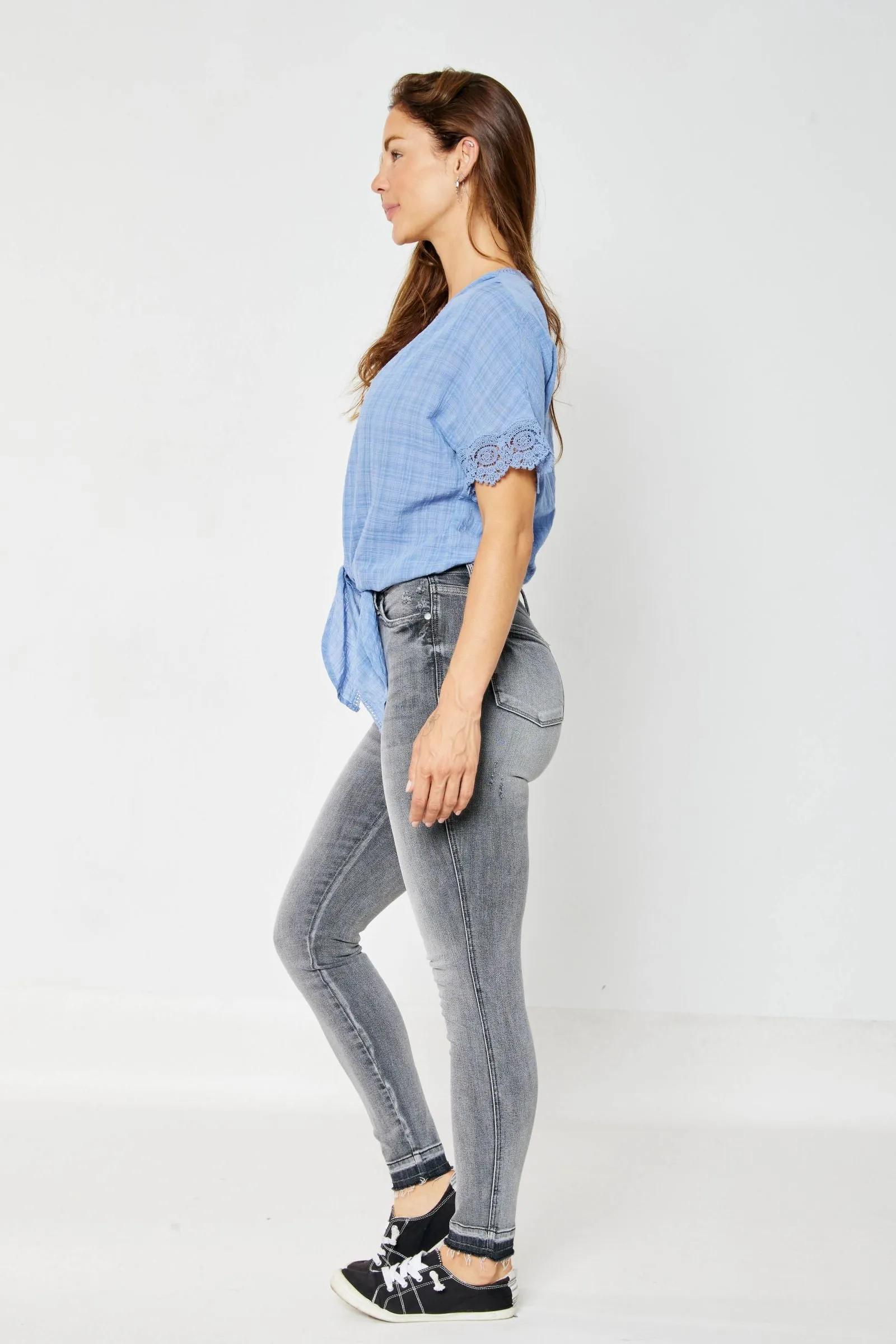 Judy Blue High Waist Tummy Control Release Hem Skinny Denim 88792