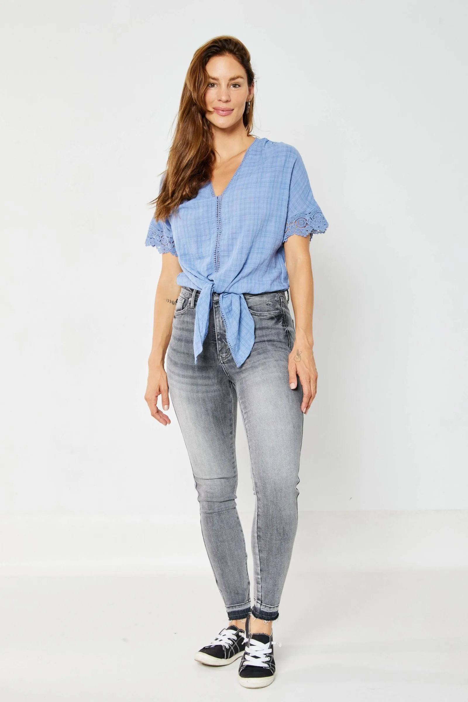 Judy Blue High Waist Tummy Control Release Hem Skinny Denim 88792