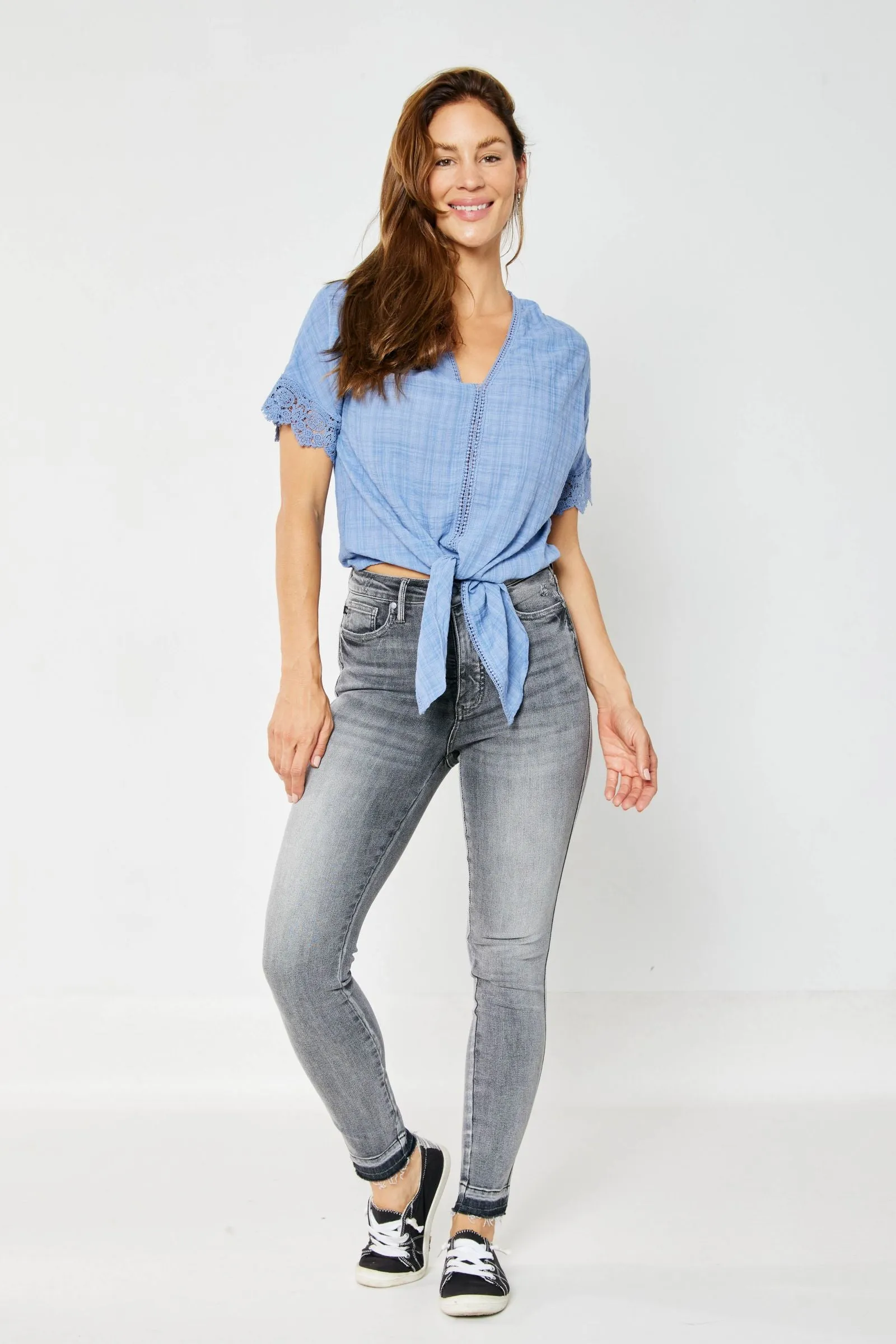 Judy Blue High Waist Tummy Control Release Hem Skinny Denim 88792