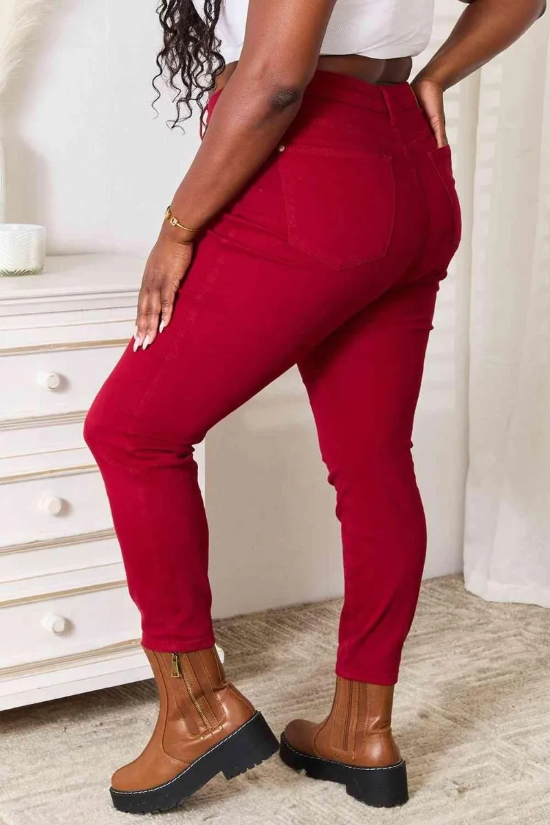 Judy Blue Red High Waist Skinny Jeans