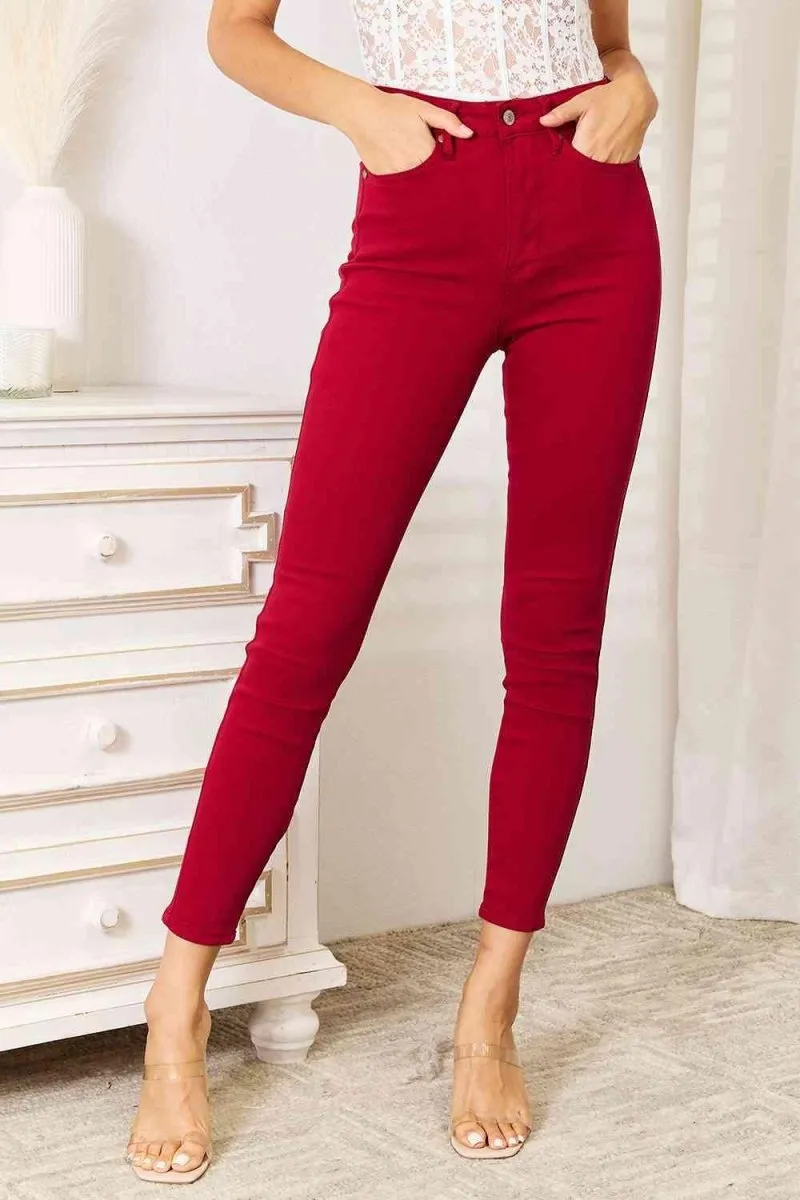 Judy Blue Red High Waist Skinny Jeans