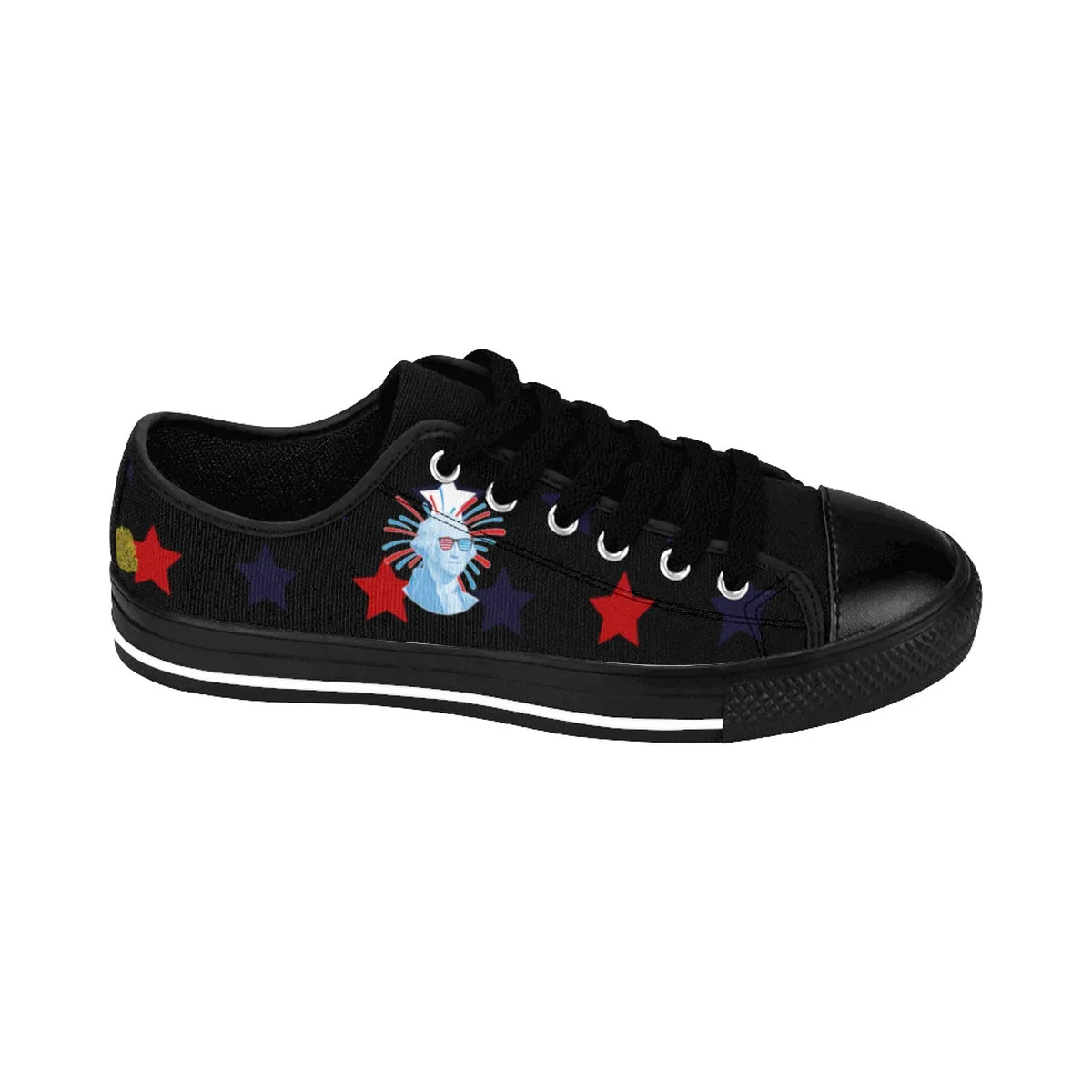 July 4th Men's Low Tops, Black Sneakers Running Tennis Fashion Party Shoes(US Size: 6-14)