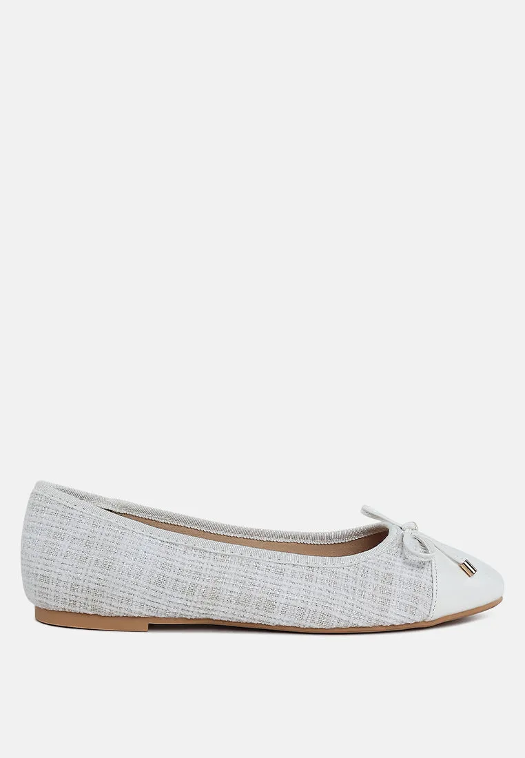 Junpey Plaid Tweed Ballet Flats