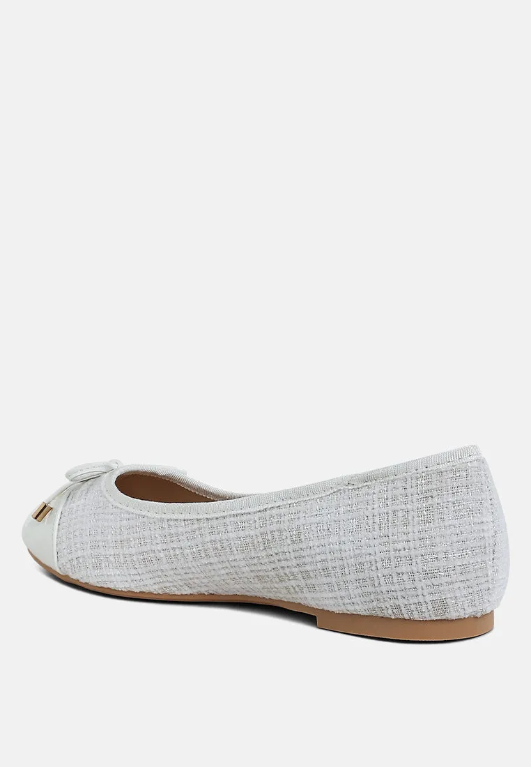 Junpey Plaid Tweed Ballet Flats