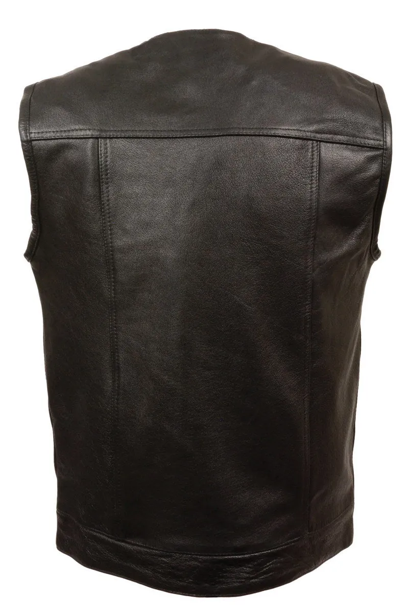 Just Leather JSL1937Z Men's Black 'Club' Leather Vest