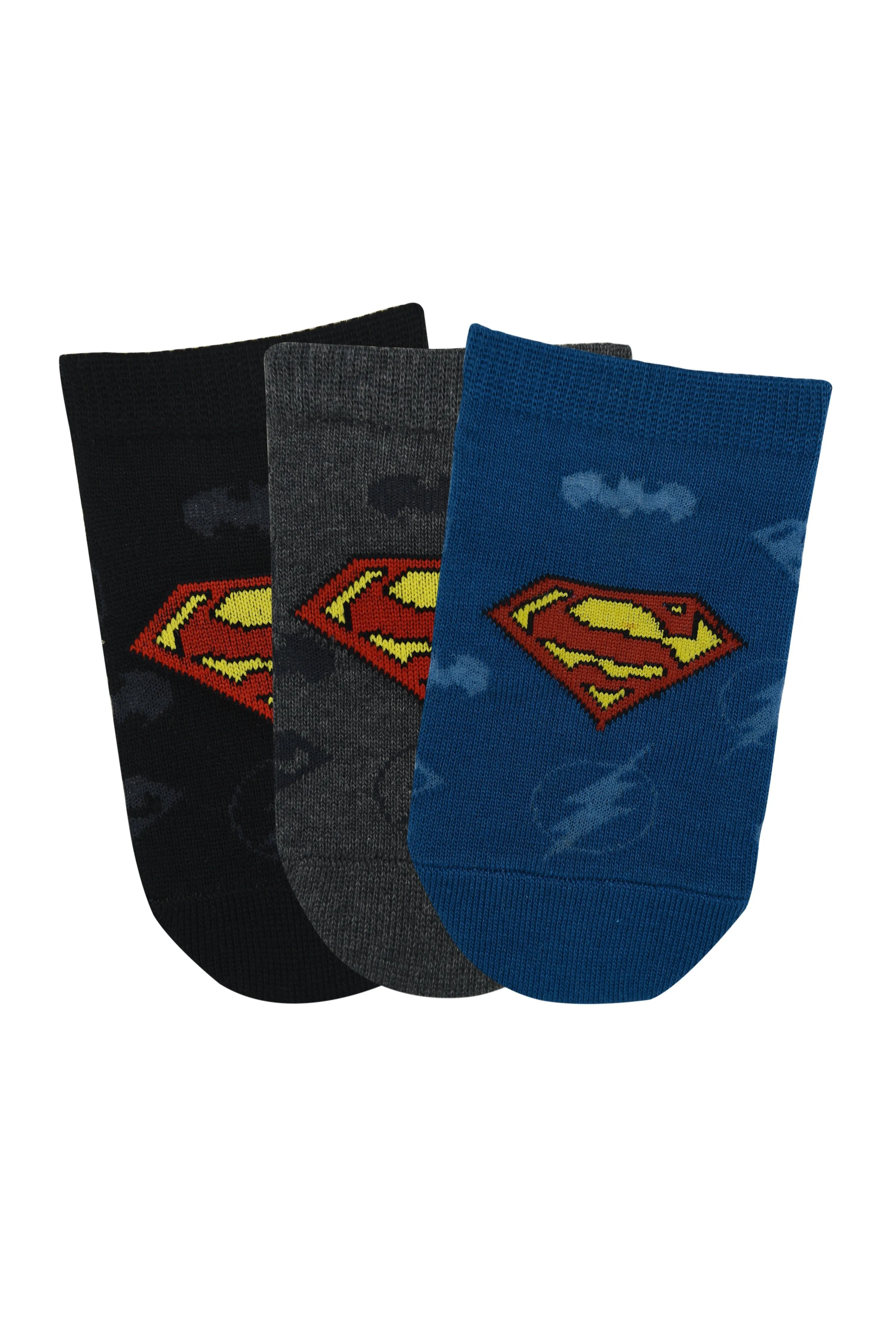 Justice League By Balenzia Low Cut Socks for Kids (Pack of 3 Pairs/1U)(2-3 YEARS)